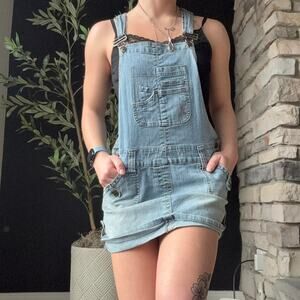 Y2k hydraulic blue denim mini